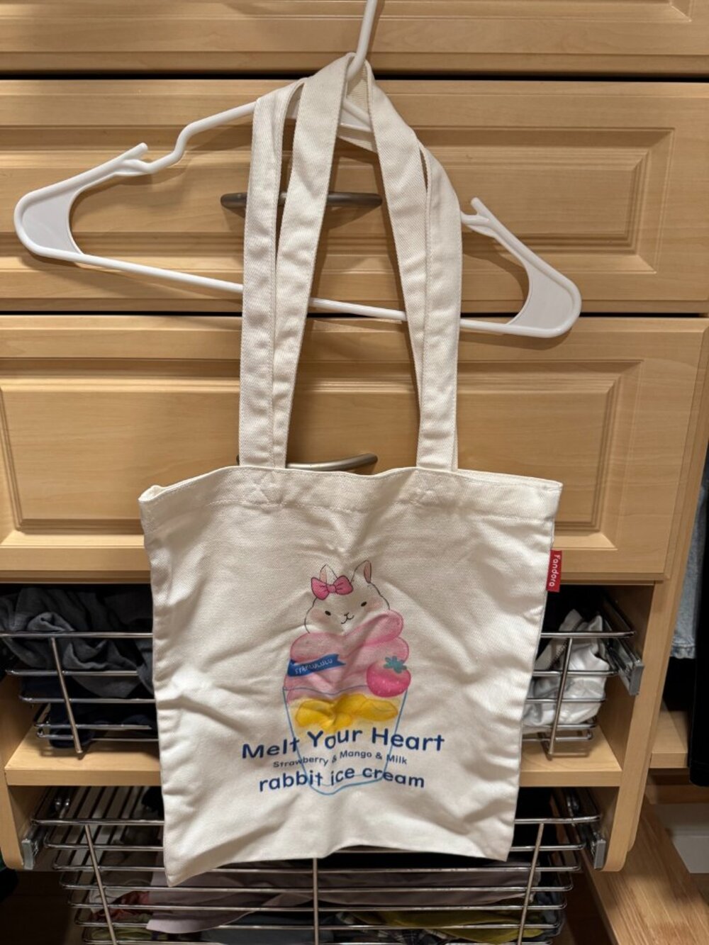 Fandora Melt Your Heart Rabbit Canvas Tote Bag
